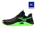 ミズノ公式 ウエーブモーメンタム エリート バレーボール ブラックxグリーン ユニセックス