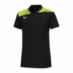  Mizuno официальный игра рубашка короткий рукав волейбол унисекс черный × безопасность желтый 