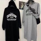 パーカーワンピ 長袖 裏起毛 ロングワンピース レディース フード付き ワンピース 秋 冬 ロング丈 パーカー マキシワンピース