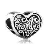 チャーム ブレスレット バングル用 LovelyJewelry ラブリージュエリー New Love Heart Grandma Grandmother Family Charm Sale Cheap Beads Fit Pandora Jewelry