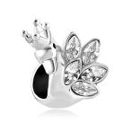 Yahoo! Yahoo!ショッピング(ヤフー ショッピング)チャーム ブレスレット バングル用 LovelyJewelry ラブリージュエリー  Feather Crown Swan Princess White Crystal Jewelry Beads Fit Pandora Charm Bracelets