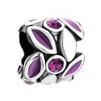 Yahoo! Yahoo!ショッピング(ヤフー ショッピング)チャーム ブレスレット バングル用 LovelyJewelry ラブリージュエリー Flower Charm Purple Petal Crystal Round European Bead s Bracelet