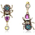ベッツィジョンソン イヤリング Betsey Johnson Women's Creepshow Spider Non-Matching Drop Earrings Pink/Antique Gold Drop Earrings