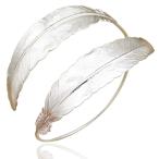 渦巻き リーフアロー アームレット RechicGu Silver Indian Swirl Leaf Arrow Carved Feather Bracelet Armband Upper Arm Cuff Armlet Bridal