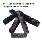 セラミックログ 5本セット 暖炉用 Hmleaf 5 Small Pieces Wood-like Ceramic Fireplace Logs for Gas Ethanol Fireplaces,Stoves