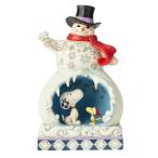 スヌーピー サンタ エネスコ ジム ショア ハートウッド クリーク フィギュア 置物 Enesco Peanuts by Jim Shore Snowman with Snoopy Scene