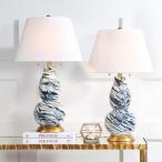 サファヴィヤ safavieh テーブルランプ サファビヤ サファヴィア Safavieh Lighting Collection Color Swirls Navy and White 28.5-inch Table Lamp (Set of 2)