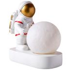 光る宇宙飛行士 インテリア おしゃれ かわいい OSALADI Moon Night Light Astronaut Night Lamp Astronaut Figurine Decorative Bedside Lamp Resin Night Light