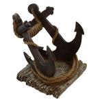 おしゃれなワインホルダー ディスプレイ ワインラック Rustic Rope Wrapped Boat Anchor Wine Bottle Display Holder / Rack - Nautical Decor