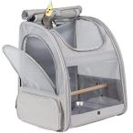 インコ 小鳥 バード トラベルキャリアー Bird Backpack, Bird Travel Carrier with Stand Perch, Airline Approved Grey Bird Backpack Carrier