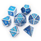 メタルダイス 多面体ダイスセット ウォーゲーム TRPG テーブルトーク DND に Haxtec 7PCS Zinc Alloy Metal Dice Durable Polyhedral Dice D20 D12 D10 D8 D6 D4