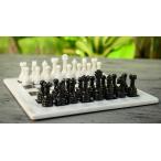 チェスセット  RADICALn 15 Inches Handmade White and Black Weighted Full Chess Game Set with Storage Box - Staunton and Ambassador Style Marble Tournam