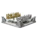 チェスセット 古代ローマ グラディエーター ガラスボード BB Brother Brother Ancient Roman Gladiators 3D Chess Board Game Set, Glass Board, Handmade Gold