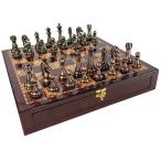  шахматы комплект Large Copper &amp; Gold Finish Staunton Chess Set 4 3/8 inch King 20 inch Cherry Color Storage Board