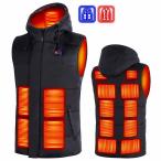 【送料無料】RAVAcoco フード付き 電熱ベスト 電気ベスト ヒーターベスト [MJ10-XL ブラック XLサイズ]