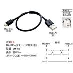 USB2.0　A ⇔　ミニB（5ピン）ケーブル　0.3ｍ[カモン　5M-03]