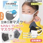 Yahoo! Yahoo!ショッピング(ヤフー ショッピング)春 送料無料 マスク ケース付き3枚セット 日本企画 三層 立体構造 抗菌 子ども（s）/レディース（M）/メンズ（L）  在庫あり洗える サイズあり
