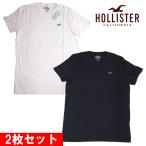 ホリスター Tシャツ 2枚セット メンズ Hollister ワンポイント クルーネック ホワイト ブラック HOLLIS CNP2