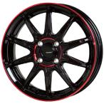 ホイール4本セット 15インチ 5.5J+38 4H-100 G.Speed P-05R ブラック/レッドクリア