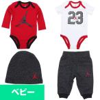 ジョーダン Jordan JORDAN 4ピースセット ロンパース ベビー服 ホワイト/レッド-グレー 2ボディースーツ・1パンツ・1ニットキャップ