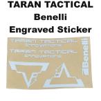 TARAN TACTICAL Benelli ショットガン 刻印 メタルステッカー ホワイト 1168-1640 TTI ベネリ M1 M2 M3 エングレーブ エアガン 電動ガン ガスガン サバゲ―