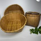 【レトロ】竹かご 3個セット 昭和 アンティーク 籠 収納かご インテリア 小物入れ 竹細工