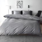 Sleep Tailor 日本製 布団カバー セット ダブル 4点セット 防ダニ 綿100% サテンストライプ 高密度生地315本 掛け布団