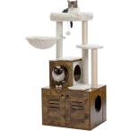 キャットタワー木製大型猫トイレ収納...