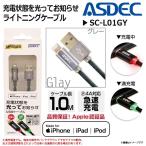 iPhone кабель зарядка Lightning SC-L01GY 0020 подсветка соответствует высокая прочность код данные пересылка возможность такой же период внезапный скорость зарядка MFi засвидетельствование 1m серый ASDECastek