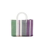 メルカドバッグ かごバッグ メキシコ 水に強く 丈夫 レジャー に トートバッグ 2025 MERCADO BAG CHICA ANA White Metallic Green Silver Purple XXS
