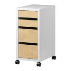 IKEA・イケア MICKE（ミッケ） 引き出しユニット キャスター付き, ホワイト, バーチ調　(702.992.14)
