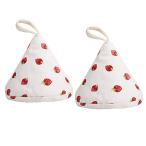  треугольник прихватка 2 шт. комплект кухня рукавица печь рукавица модный симпатичный клубника предотвращение скольжения жаростойкий рукавица кастрюля кастрюля крышка левый правый двоякое применение место хранения удобный 