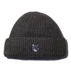  mezzo n лисица MAISON KITSUNE вязаная шапка лиса head Large Beanie PM06112 Laurel зеленый мужской женский бренд высококлассный большой вязаная шапка 