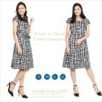 ワンピース レディース 夏 春夏 40代 きれいめ 綿 コットン 上品 膝下 膝丈 半袖 通勤 Aライン チェック ゆったり カジュアル 紺 白 50代 30代 涼しい