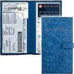 ショッピングパーフェクトグローブ 車の書類ホルダー - グローブボックス整理用 - DMV、AAA、連絡先カード用 - PUレザーウォレットケース - ブルー
