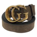 GUCCI グッチ GGバックル ヌバックレザーベルト 245894 ブラウン 80・32 IT06KC22M6KO
