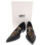 ショッピングマルジェラ MM6 Maison Margiela  エムエムシックス メゾン マルジェラ 18AW ポインテッドトゥレオパードハラコローファー S40WR0030 ブラック 37 IT0MH41RURLM