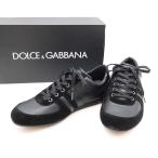 ショッピングドルチェ＆ガッバーナ DOLCE&GABBANA ドルチェ＆ガッバーナ エンボスロゴローカットレザースニーカー CS0904 ブラック 9 IT0VGYPN7XK0