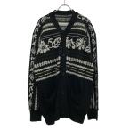 ショッピングIT sacai サカイ 24SS patterned-intarsia Ribbed Cardigan カーディガン 24-03296M ブラック 3 IT1XTFC2IXRA