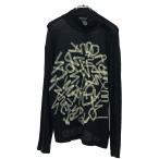 Yohji Yamamoto POUR HOMME ヨウジヤマモト 15AW ヨコ釦タートル丸大 テーププリントタートルネックニットセーター IT63867ZBWAD