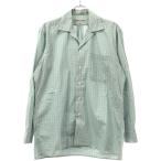 VAINL ARCHIVE ヴァイナルアーカイブ ×INDIVIDUALIZED×SHIRTS SHIPS JET BLUE 17SSチェック柄オープンカラーシャツ  ライトブルー M IT6DCHOEBQAS