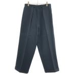 Maison Margiela10 メゾン マルジェラ 21AW PLEATED STRAIGHT LEG WOOL TROUSERS プリーツストレートレッグトラウザーパンツ S50KA0572 ネイビー 44