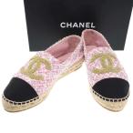 CHANEL Chanel здесь Mark matelasse твид эспадрильи обувь G39028 розовый 39 IT88P3DF1ZG2