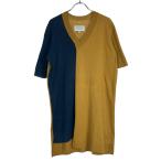 ショッピングマルジェラ Maison Margiela1 メゾン マルジェラ 17SS アシンメトリーバイカラーVネックニットセーター S51HA0740 ネイビー×マスタード S ITA6P4KBAGUO