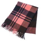 Joshua Ellis ジョシュア エリス UNITED ARROWS別注 チェック柄カシミヤフリンジマフラー 1736-343-3180 ピンク ネイビー  ITAUNDEIE798