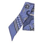 HERMES エルメス Les Leopards Bandana レオパード ツイリー シルクスカーフ  ブルー  ITB2OKJZNSMC