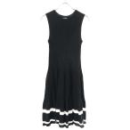 CHANEL シャネル ノースリーブリブニットワンピース P60480K46420 ブラック ホワイト 36 ITCGPD6TVUWS