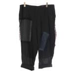 ショッピングパッチワーク Yohji Yamamoto POUR HOMME ヨウジヤマモト プールオム 23SS リネンツイードパッチワークパンツ HZ-P92-334 ブラック 2 ITFGZIAWZGFK