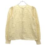 ショッピングセザンヌ SEZANE セザンヌ ノーカラーレースブラウス  アイボリー 34 ITFSA6RR3FNR