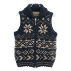 KANATA カナタ カウチンニットベスト  ブラウン×ネイビー  ITGWXKPV8DLO
